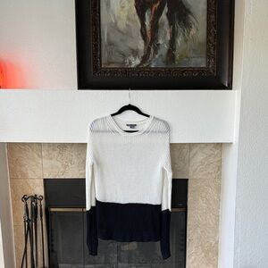 Vince White and Navy Knit Sweater
